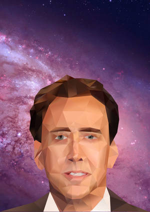 2480x3508 Николас Кейдж, Космос, Фотошоп, Adobe Photoshop, Лицо, Треугольник — Oppo Pad 6 Шпалери