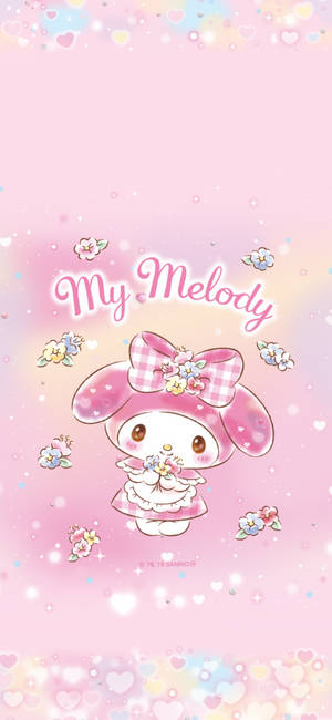 Розовые обои с My Melody — iPhone 15 Pro Шпалери