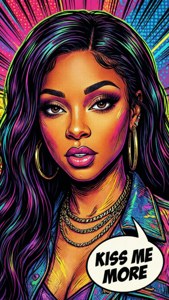 Doja Cat у стилі поп-арт коміксів із хмаринкою тексту