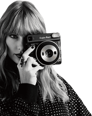 Прозора кліпарт-поляроїдна камера чорно-біла – камера Fujifilm Taylor Swift, завантаження HD PNG