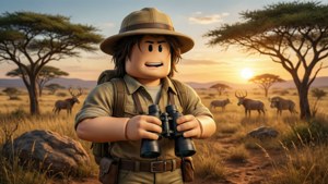 Відправляйтеся в сафарі-пригоду з аватаром Roblox у савані.