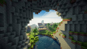 Minecraft великі печери стіни ліс HD шпалери