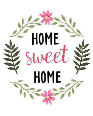 Обои с простим логотипом Home Sweet Home — 4:5 Шпалери