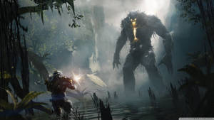 Потрясающие HD обои Anthem битва между Javelin и гигантом — Рассвет Шпалери
