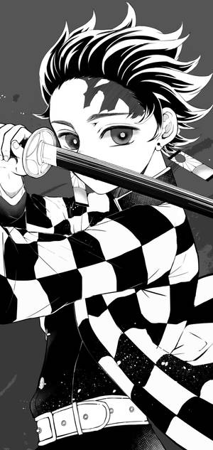 Demon Slayer Black And White — Galaxy A27 Шпалери
