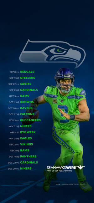 Обои с расписанием Seattle Seahawks — iPhone 16 Pro Max Шпалери