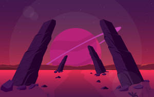 Обои розовый Стоунхендж векторное искусство — Twilight Шпалери