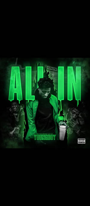 Светящийся Зеленый Для Логотипа Nba Youngboy — Galaxy Z Flip Шпалери