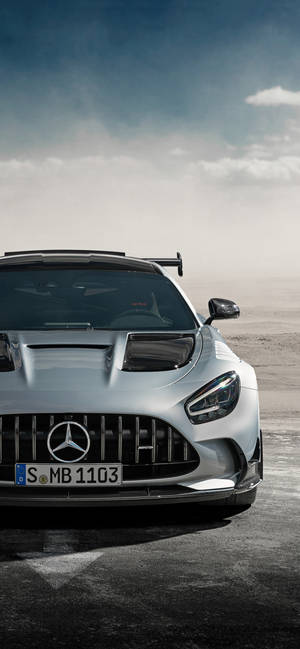 Mercedes AMG IPhone White Silver — iPhone 14 Шпалери