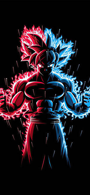 Сине-красный Гоку Dragon Ball Z для iPhone — iPhone 17e Шпалери