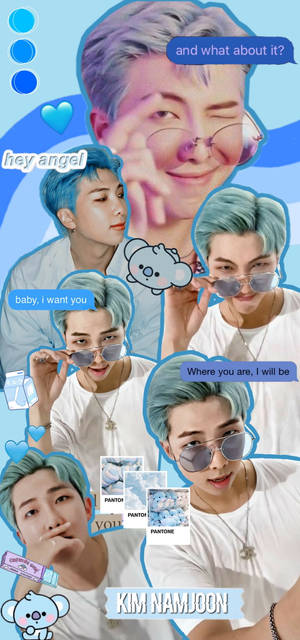 Синий Bts Rm Милый — iPhone 17 Шпалери