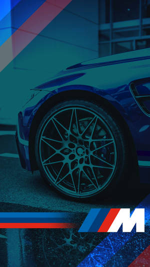 Синє автомобільне колесо з логотипом BMW M — Автомобіль гіф Шпалери