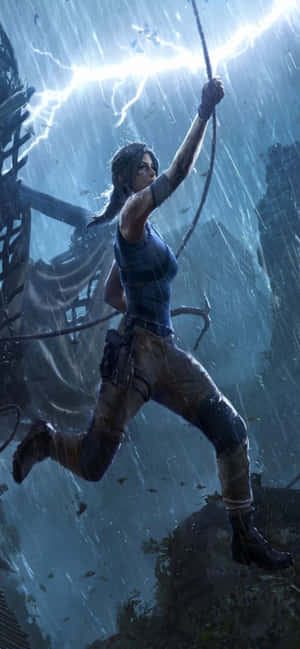 Фон iPhone Xs Max Rise of the Tomb Raider — iPhone Xs Шпалери