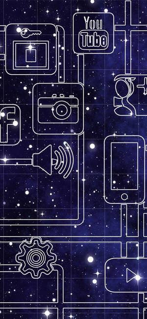 Социальные медиа геометрические линии — Samsung S23 Ultra Шпалери
