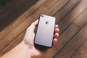 человек держит черный iPhone 7