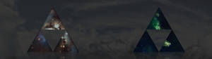 Галактический символ Трифорс обои для двух экранов — 5120x1440 Шпалери