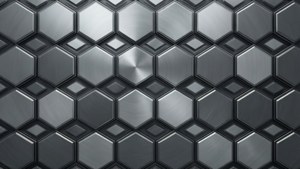 Геометричний шестикутний візерунок металево-сірого кольору — Сіра естетика Шпалери