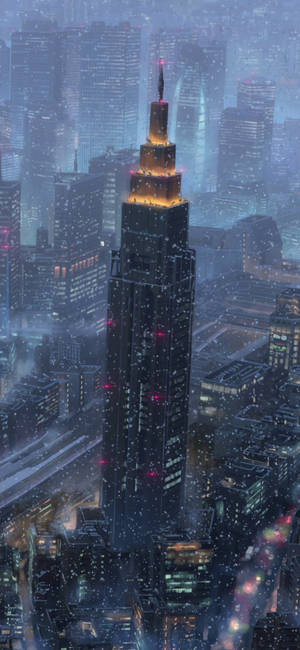 Твое імя iPhone NTT Docomo Building — Аніме місто Шпалери