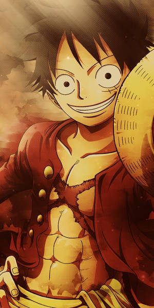 Телефон One Piece: Усміхнувшийся Луффи с соломенным капелюхом — Ван пис телефон Шпалери