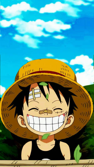 One Piece Телефон Юный Луффи Раненый — Ван пис телефон Шпалери