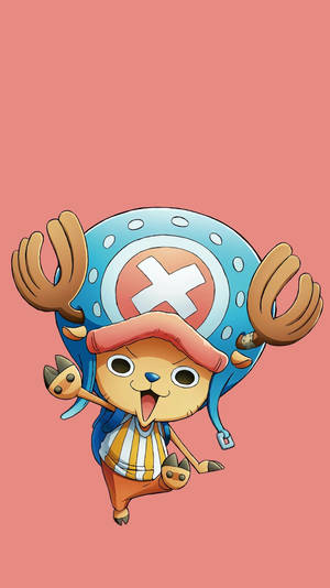 One Piece Телефон Чоппер на персиковому фону — Ван пис телефон Шпалери