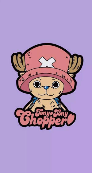 Телефонні обої One Piece с Чоппером на фіолетовому фону — Ван пис телефон Шпалери