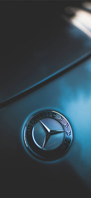Темно-синий логотип Mercedes iPhone X — iPhone 14 Pro Шпалери