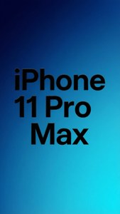 iPhone 11 Pro Max с обоями с типографским текстом на градиентном фоне.