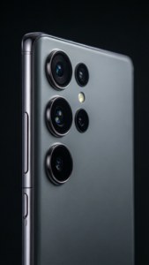 Макрофото титанової задней панелі S24 Ultra с об'єктивами камер