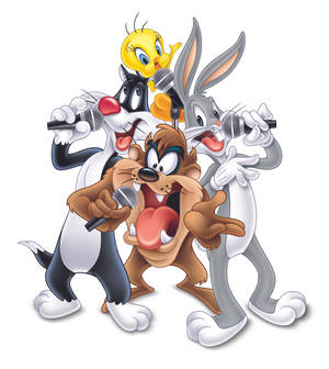 Тасманийский дьявол Таз с друзьями из Looney Tunes обои. — Motorola Razr Fold Шпалери