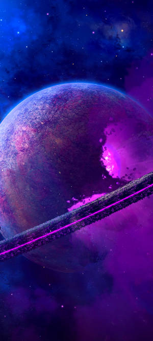 Фіолетова планета Вибух Космос Телефон — iPhone 16e Шпалери