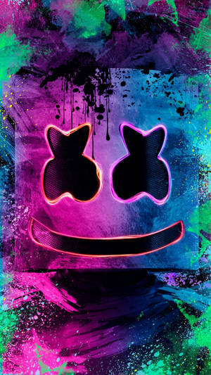 Фіолетово-зелений фон Marshmello HD для iPhone — Крутий iPhone Шпалери