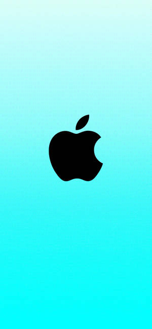 Обои цианово-синий логотип Apple