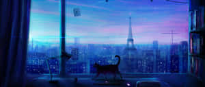 Фон кімнати в стилі аніме — 3440x1440 Шпалери