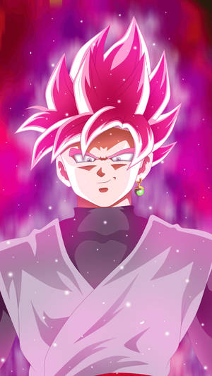 Черний Гоку с сияющим розовым волосами — Черный гоку Шпалери
