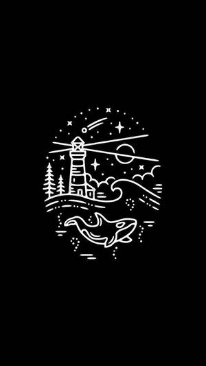Черно-белый эстетичный рисунок маяка — Естетика чорно-білого Шпалери