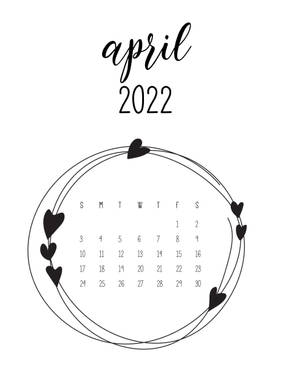 Чорно-білий календар на квітень 2022 — Мінімалістична естетика Шпалери