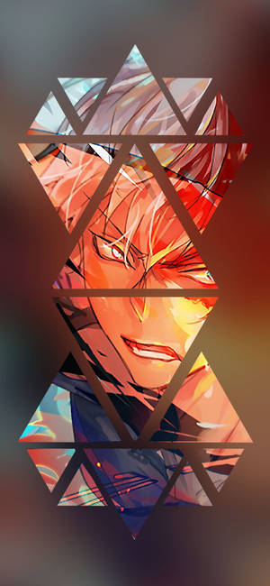 Обои с полигональным артом Тодороки из Boku No Hero Academia.